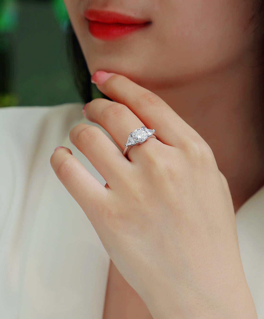 2-carat S925 Silver Diamond Wedding Ring.