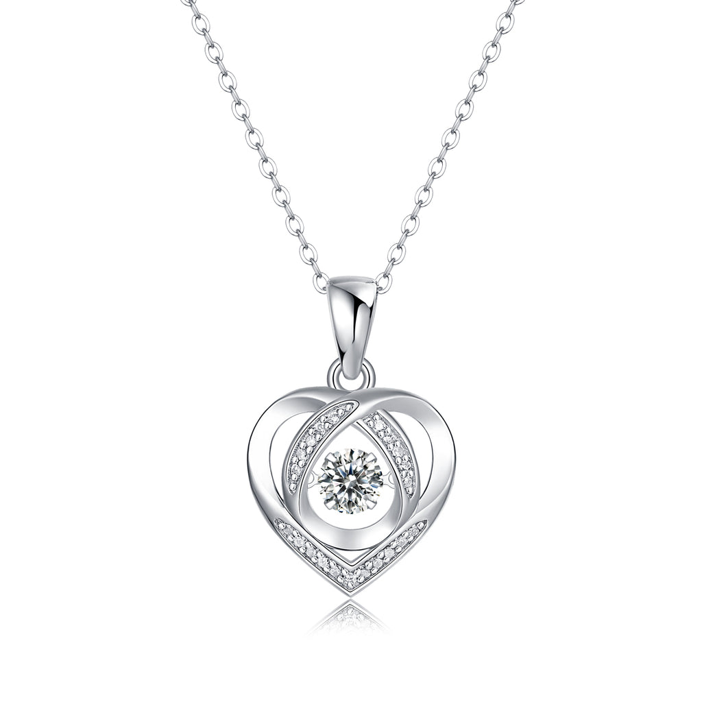 Necklace Pendant Set With Moissanite S925, Silver