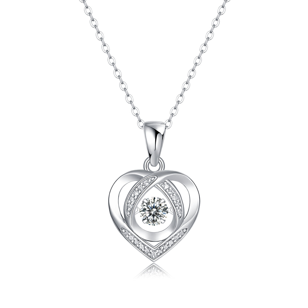 Necklace Pendant Set With Moissanite S925, Silver