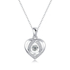Necklace Pendant Set With Moissanite S925, Silver