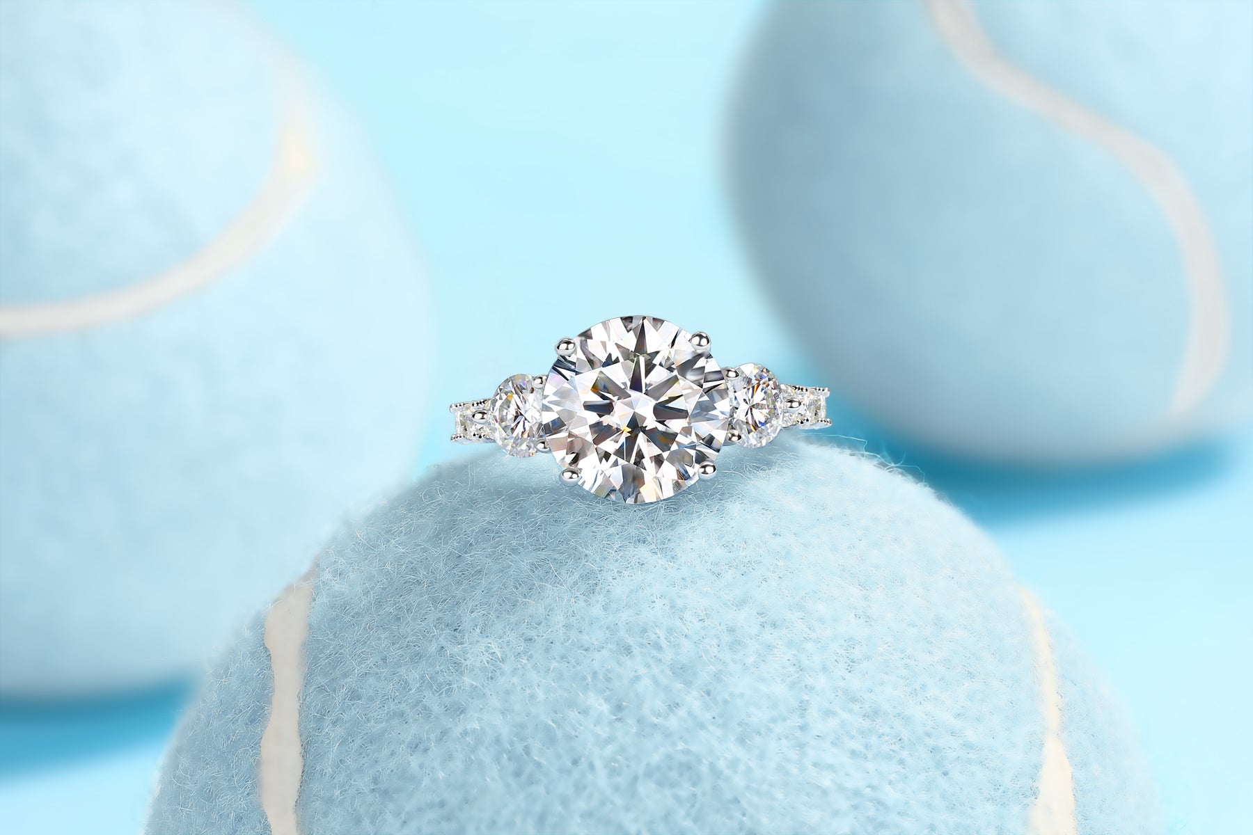 Three-diamond Shining - Set With Top-quality 5-carat Moissanite