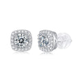 Square-shaped Stud Earrings - Set With 0.5-carat