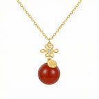 925 Sterling Silver Chinese Knot Pendant Necklace