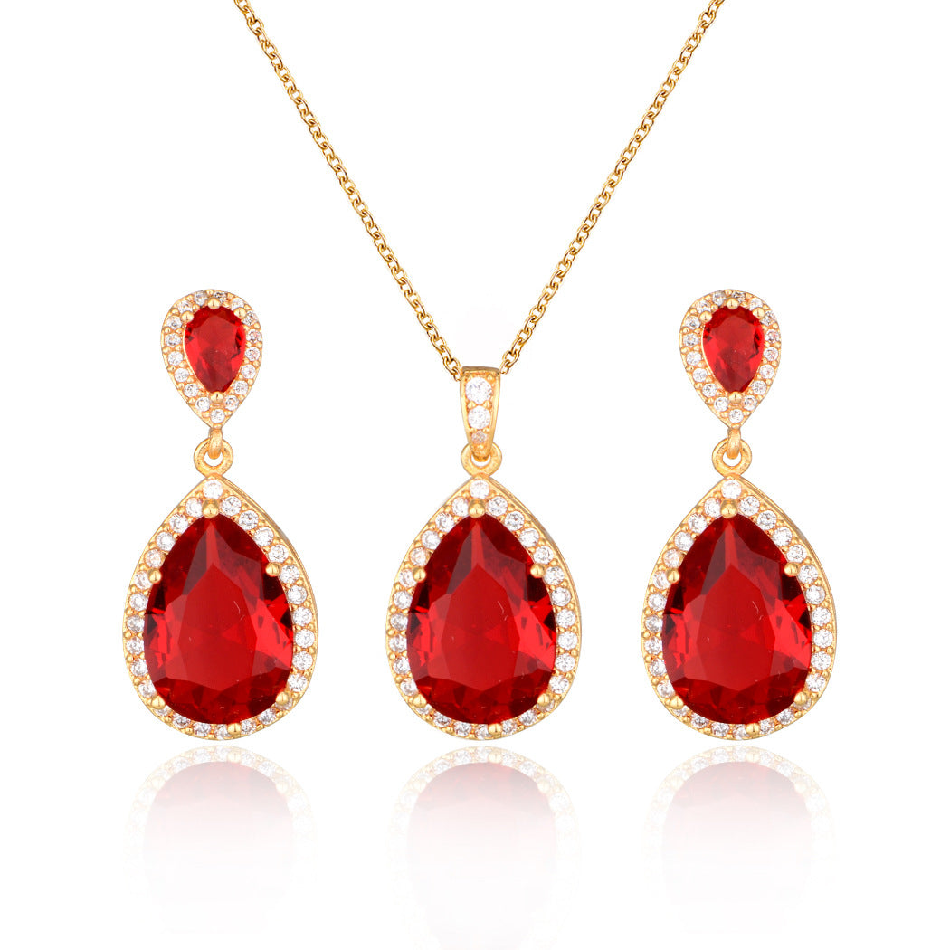 Necklace Eardrops Suit Bride Wedding Jewelry