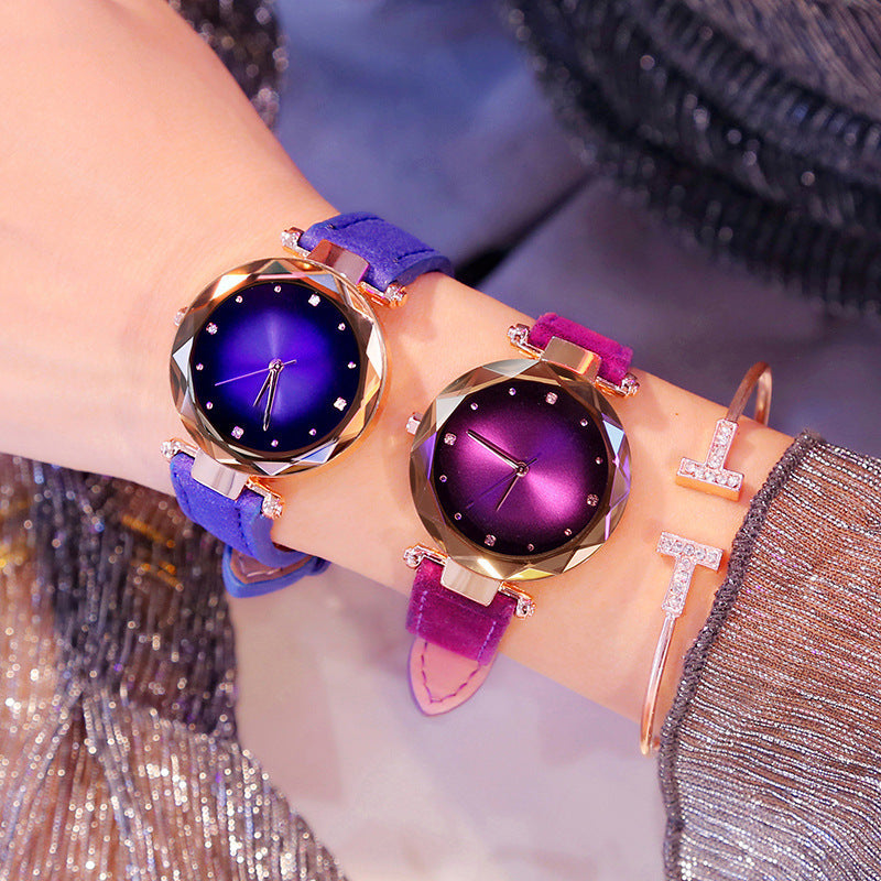 Leather Belt Casual Colorful Womens Quartz Watch