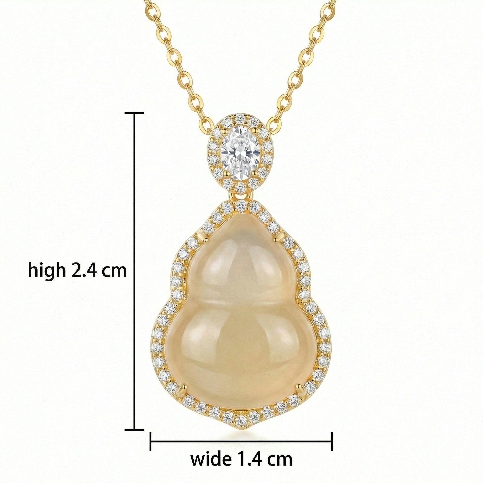 925 Sterling Silver Hulu Shaped Gemstone Necklace