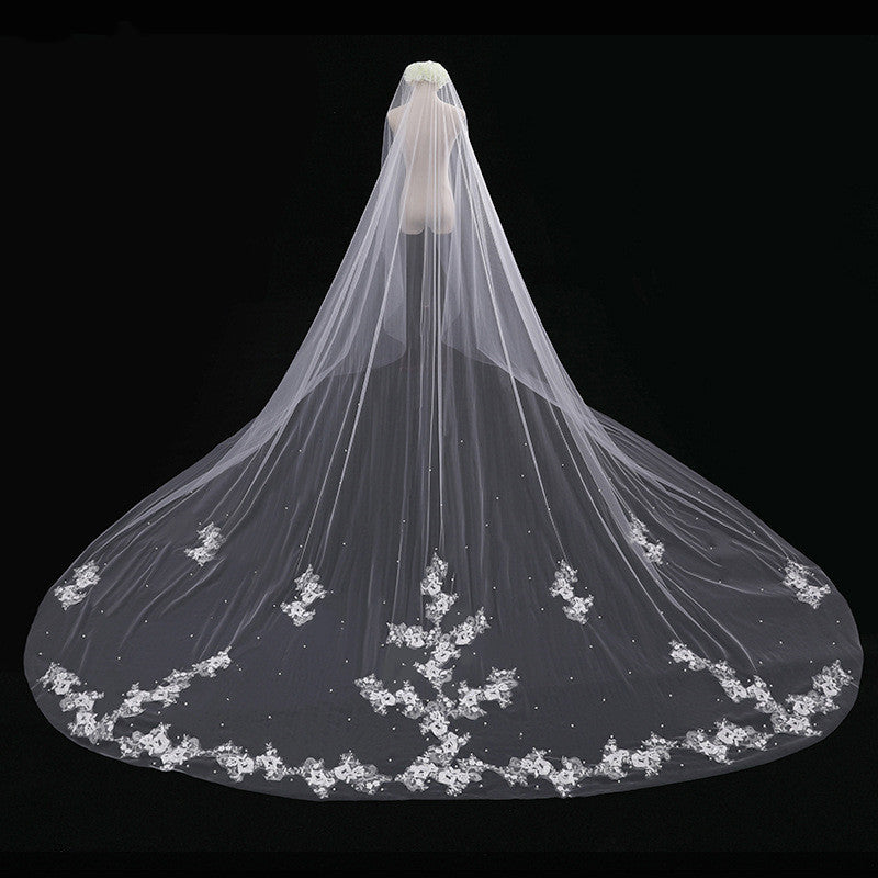 Bride Wedding Long Veil  Tail Luxury