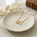 925 Sterling SilverInterlocking CloverPave Ring Necklace