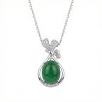 925 Sterling SilverGreen Jade Cabochon Pendant