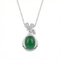 925 Sterling SilverGreen Jade Cabochon Pendant