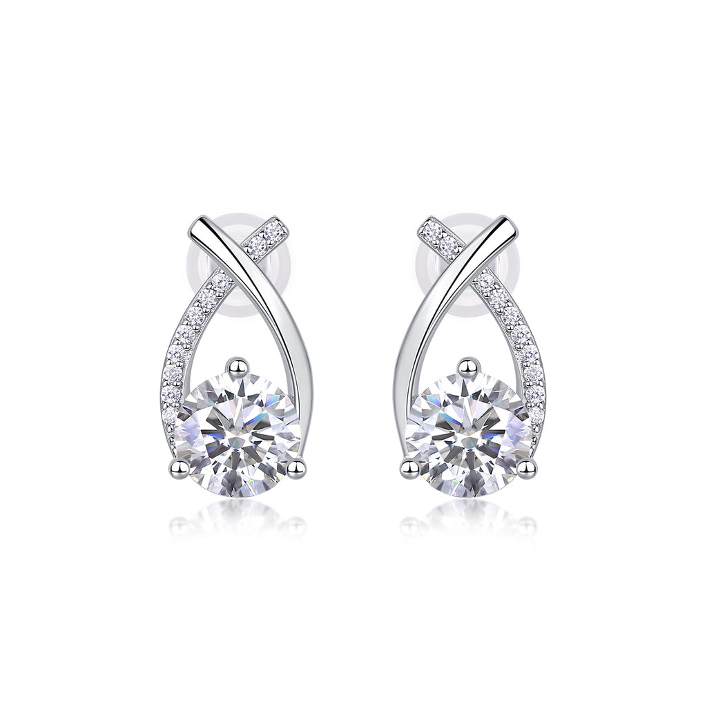 Stud Earrings Set With 1-carat Top-quality Moissanite S925