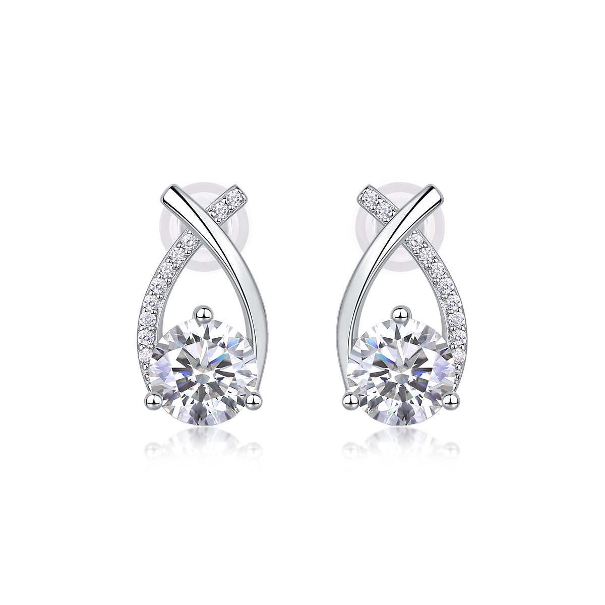 Stud Earrings Set With 1-carat Top-quality Moissanite S925