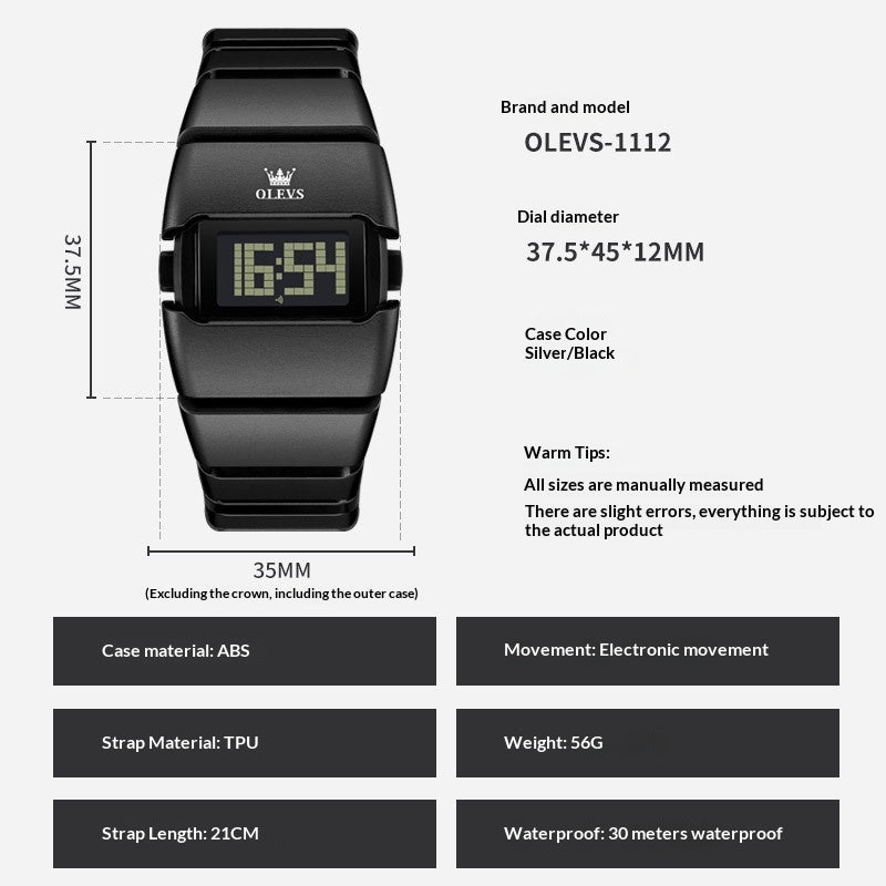 Digital Display High-end Square-shaped Watch