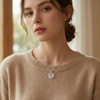 925 Sterling Silver Celestial Crescent Moon Pink Planet
