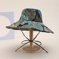 Printed Turtle-back Bamboo Wide-brimmed Hat