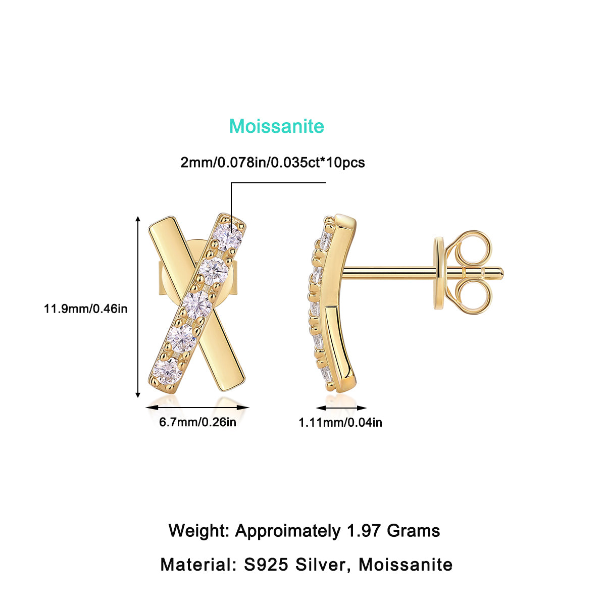 Silver Stud Earrings S925 Silver