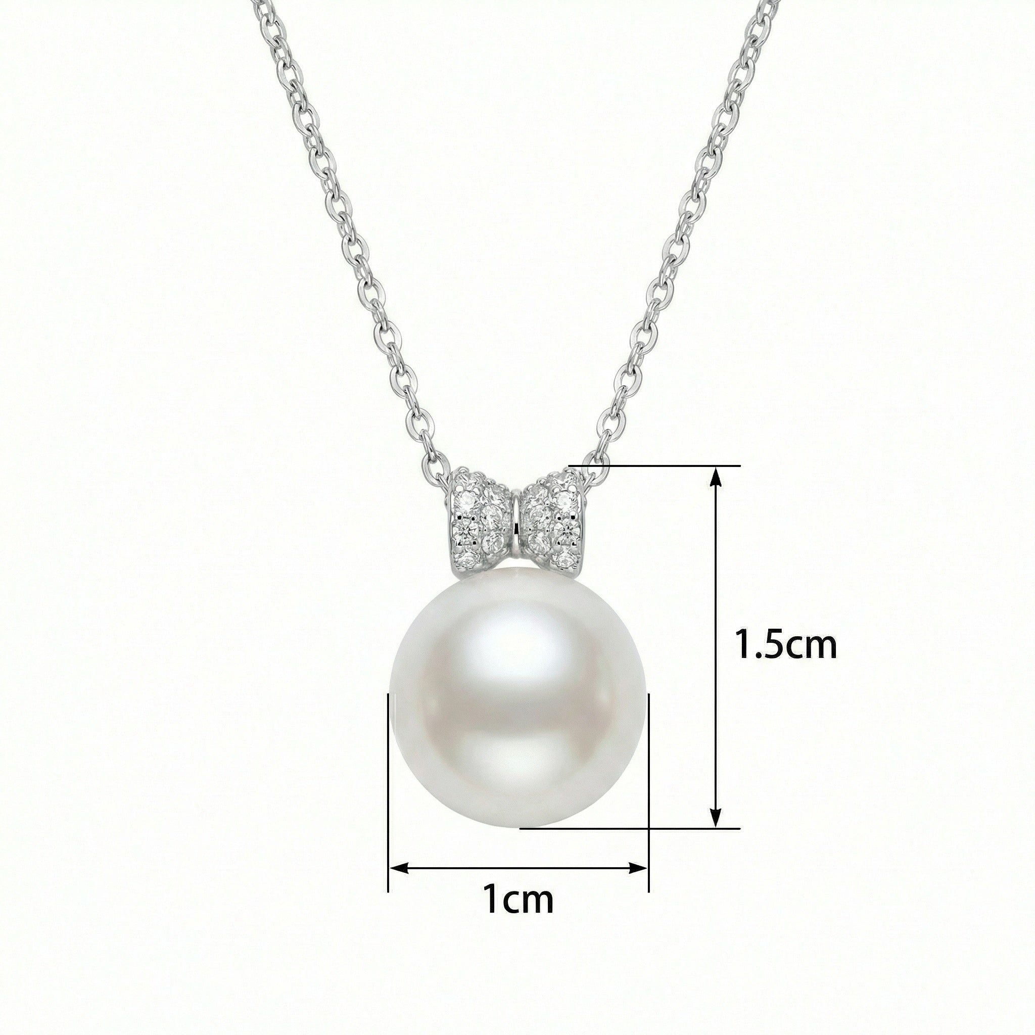 925 Sterling Silver  White Pearl Pendant Necklacer