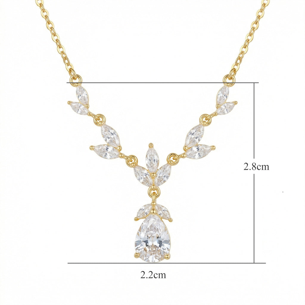 925 Sterling Silver  Marquise and Pear Cut Floral Teardrop