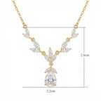 925 Sterling Silver  Marquise and Pear Cut Floral Teardrop