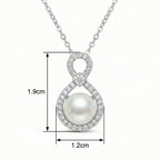 925 Sterling Silver Elegant White Pearl