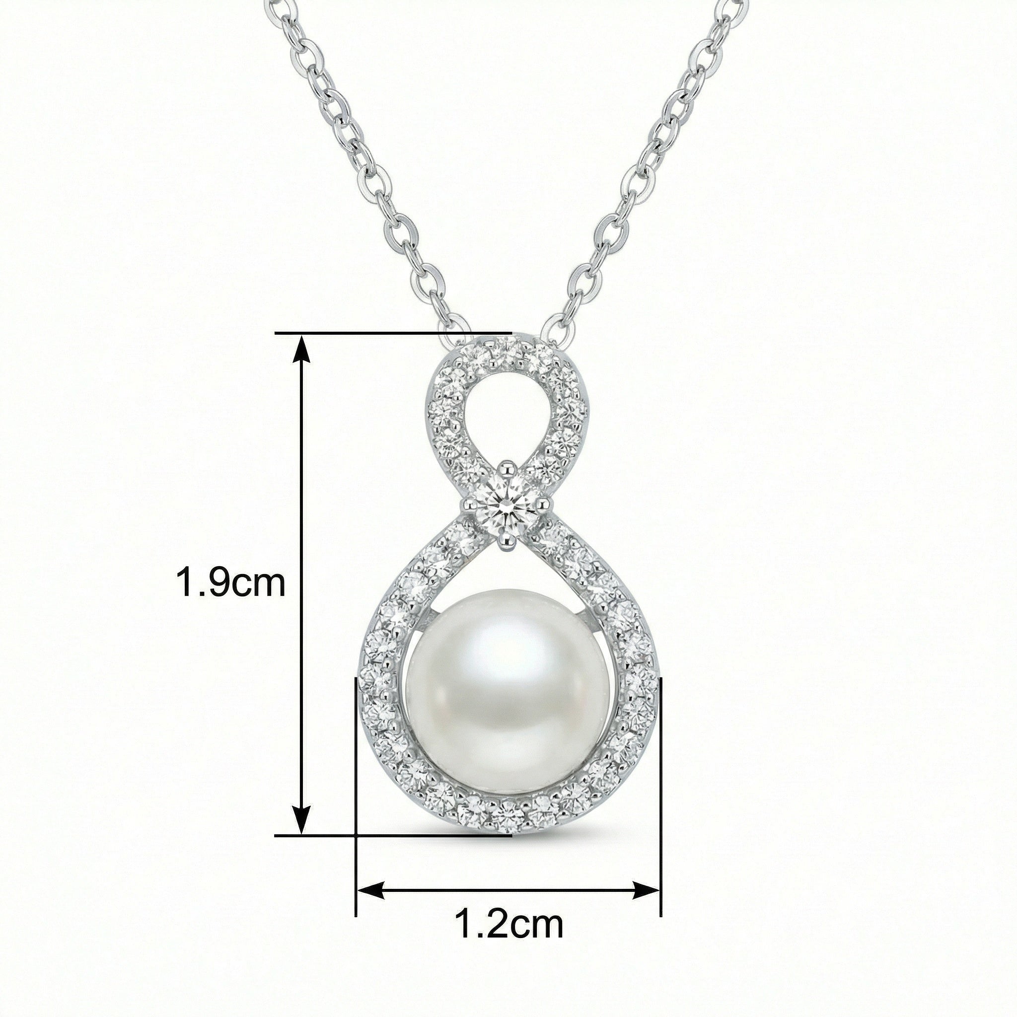925 Sterling Silver Elegant White Pearl