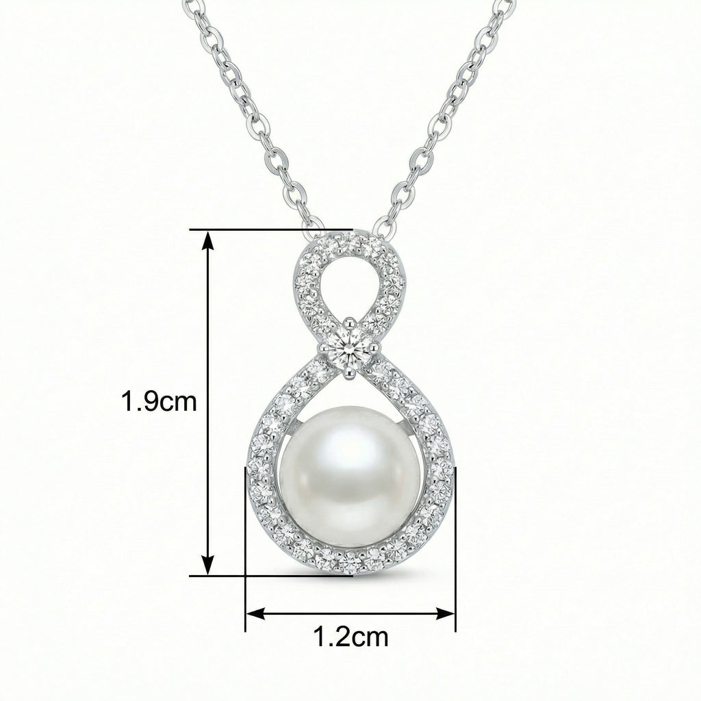 925 Sterling Silver Elegant White Pearl