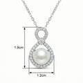 925 Sterling Silver Elegant White Pearl