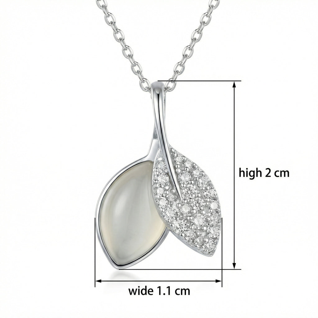 925 Sterling Silver Elegant Leaf Pendant Necklace