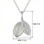 925 Sterling Silver Elegant Leaf Pendant Necklace