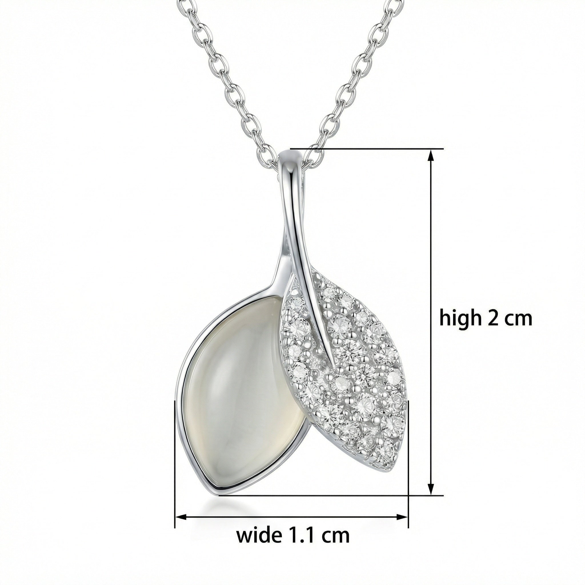 925 Sterling Silver Elegant Leaf Pendant Necklace